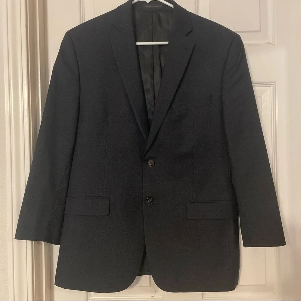 Calvin Klein Black Classic Two-Button Wool Blazer‎
